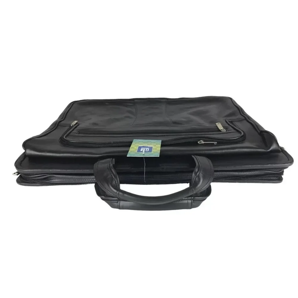 Mad House Unisex Black GM Licensed‎ Product Leather Double Handles Portfolio Bag
